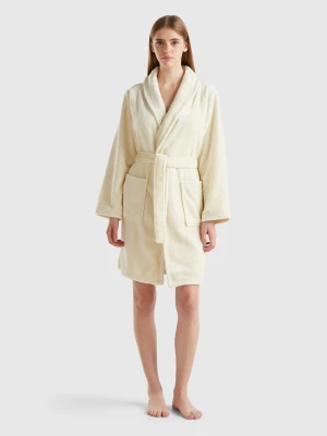 Benetton, Dressing Gown In Faux Fur, size M, Creamy White, Women United Colors of Benetton