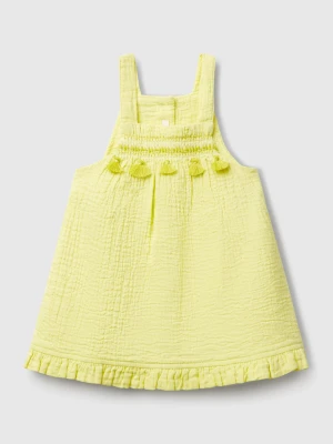 Benetton, Dungaree Dress With Tassels, size 82, Lime, Kids United Colors of Benetton