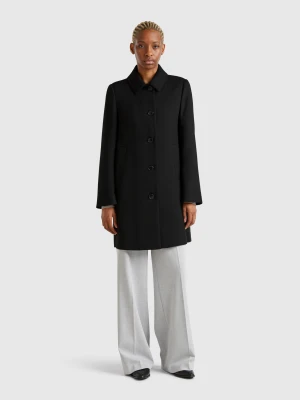 Benetton, Duster Jacket In Viscose Blend, size , Black, Women United Colors of Benetton