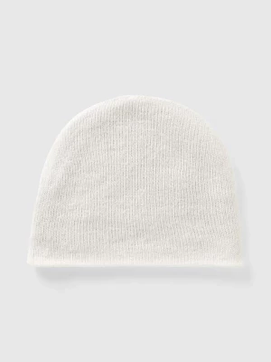 Benetton Dwustronna czapka beanie w kolorze szaro-białym rozmiar: 130