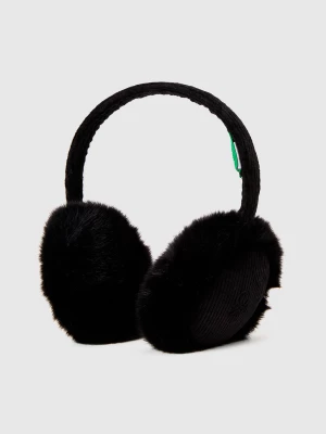 Benetton, Earmuffs With Synthetic Fur, size OS, Black, Kids United Colors of Benetton