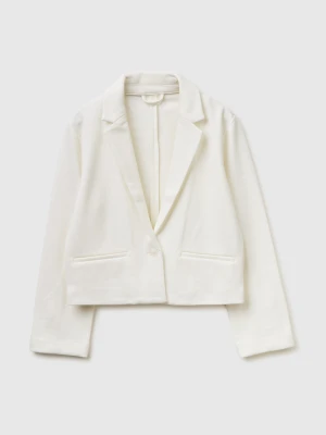 Benetton, Elegant Cropped Blazer, Size: XL, Creamy White, Kids United Colors of Benetton