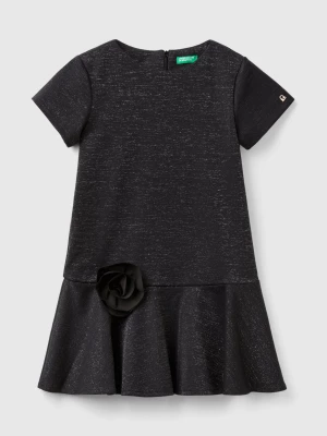 Benetton, Elegant Dress With Lurex, size 2XL, Black, Kids United Colors of Benetton