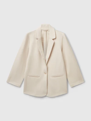 Benetton, Elegant Long Blazer, size XL, Creamy White, Kids United Colors of Benetton