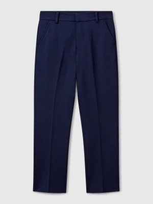 Benetton, Elegant Trousers In Viscose Blend, size XL, Dark Blue, Kids United Colors of Benetton