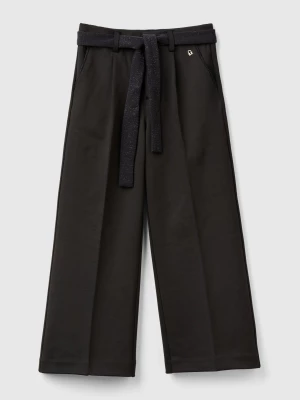 Benetton, Elegant Trousers With Sash, size 2XL, Black, Kids United Colors of Benetton