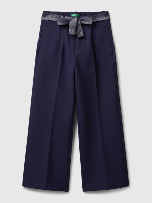 Benetton, Elegant Trousers With Sash, Size: XL, Dark Blue, Kids United Colors of Benetton
