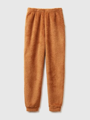 Benetton, Faux Fur Joggers, Size: XXS, Brown, Women United Colors of Benetton