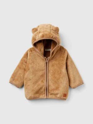 Benetton, Faux Fur Sweatshirt With Zip, size 68, Camel, Kids United Colors of Benetton