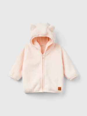 Benetton, Faux Fur Sweatshirt With Zip, size 82, Soft Pink, Kids United Colors of Benetton