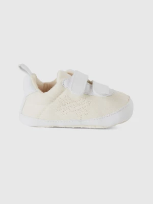 Benetton, First Steps Shoes In Canvas, size 16, Creamy White, Kids United Colors of Benetton