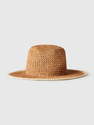 Benetton, Fisherman's Style Hat In Straw Look, size OS, Beige, Women United Colors of Benetton