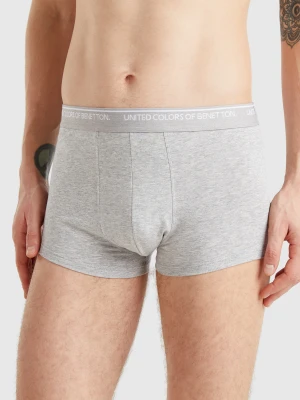 Benetton, Fitted Boxers In Cotton, size XL, Light Gray, Men United Colors of Benetton