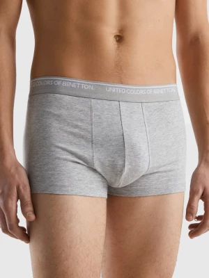 Benetton, Fitted Boxers In Organic Cotton, size L, Light Gray, Men United Colors of Benetton