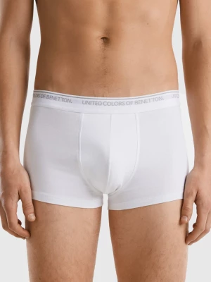 Benetton, Fitted Boxers In Organic Cotton, size M, White, Men United Colors of Benetton