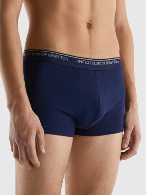 Benetton, Fitted Boxers In Organic Cotton, size S, Dark Blue, Men United Colors of Benetton