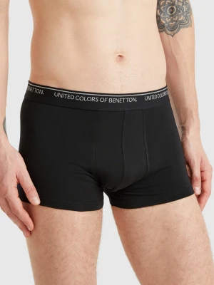 Benetton, Fitted Boxers In Cotton, size XL, Black, Men United Colors of Benetton