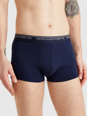 Benetton, Fitted Boxers In Organic Cotton, size XL, Dark Blue, Men United Colors of Benetton