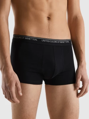 Benetton, Fitted Boxers In Organic Cotton, size XXL, Black, Men United Colors of Benetton