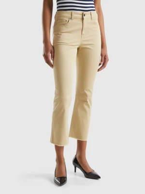 Benetton, Five-pocket Cropped Trousers, size 26, Beige, Women United Colors of Benetton