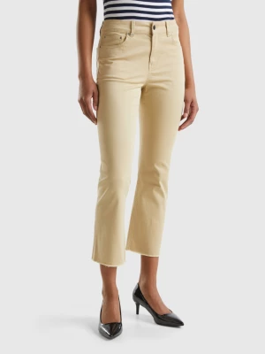 Benetton, Five-pocket Cropped Trousers, size 31, Beige, Women United Colors of Benetton