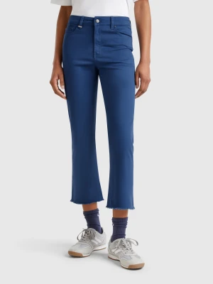 Benetton, Five Pocket Cropped Trousers, size 34, Air Force Blue, Women United Colors of Benetton