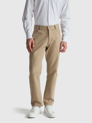 Benetton, Five-pocket Regular Fit Trousers, Size: 36, Camel, Men United Colors of Benetton