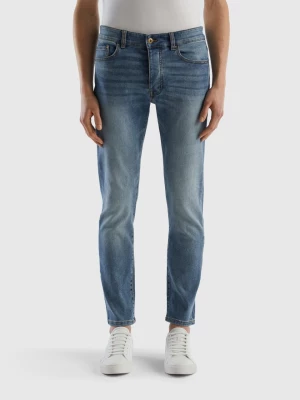 Benetton, Five Pocket Slim Fit Jeans, size 32, Light Blue, Men United Colors of Benetton
