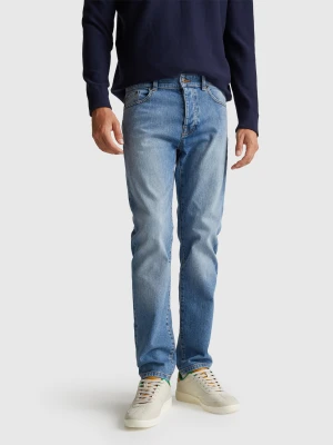 Benetton, Five Pocket Slim Fit Jeans, Size: 40, Bright Blue, Men United Colors of Benetton