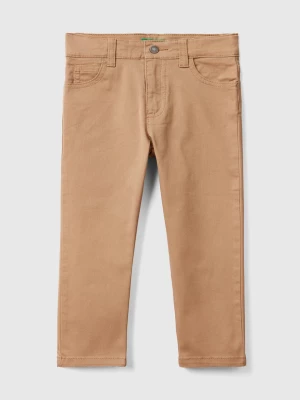 Benetton, Five-pocket Slim Fit Trousers, size 110, Camel, Kids United Colors of Benetton