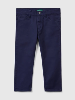 Benetton, Five-pocket Slim Fit Trousers, size 110, Dark Blue, Kids United Colors of Benetton