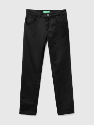 Benetton, Five-pocket Slim Fit Trousers, size 2XL, Black, Kids United Colors of Benetton