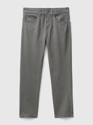 Benetton, Five-pocket Slim Fit Trousers, size 2XL, Dark Gray, Kids United Colors of Benetton