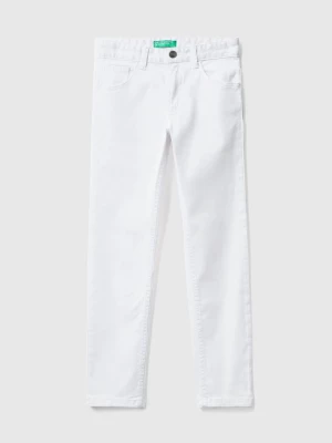 Benetton, Five Pocket Slim Fit Trousers, size 2XL, White, Kids United Colors of Benetton