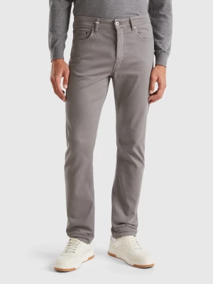 Benetton, Five Pocket Slim Fit Trousers, size 38, Dark Gray, Men United Colors of Benetton