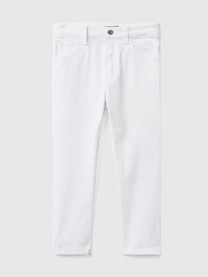 Benetton, Five-pocket Slim Fit Trousers, size 90, White, Kids United Colors of Benetton