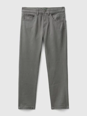 Benetton, Five-pocket Slim Fit Trousers, size L, Dark Gray, Kids United Colors of Benetton