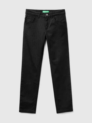 Benetton, Five-pocket Slim Fit Trousers, size M, Black, Kids United Colors of Benetton