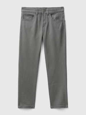 Benetton, Five-pocket Slim Fit Trousers, size M, Dark Gray, Kids United Colors of Benetton