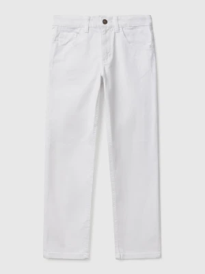 Benetton, Five Pocket Slim Fit Trousers, size XL, White, Kids United Colors of Benetton