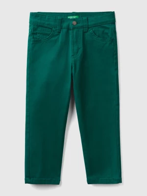 Benetton, Five-pocket Stretch Trousers, size 104, Dark Green, Kids United Colors of Benetton