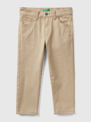 Benetton, Five-pocket Stretch Trousers, size 110, Beige, Kids United Colors of Benetton