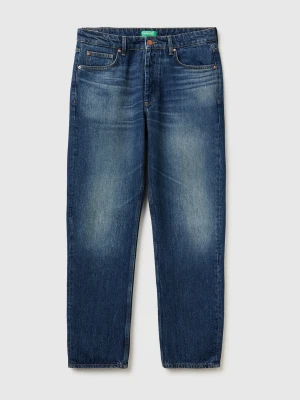 Benetton, Five Pocket Tapered Fit Jeans, Size: 35, Blue, Men United Colors of Benetton