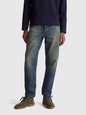 Benetton, Five Pocket Tapered Fit Jeans, Size: 36, Dark Blue, Men United Colors of Benetton