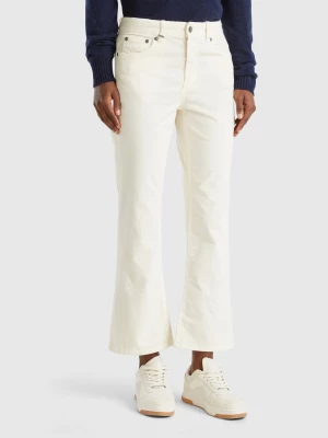 Benetton, Five Pocket Velvet Trousers, size 28, Creamy White, Women United Colors of Benetton