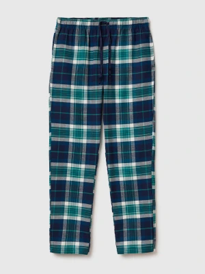 Benetton, Flannel Tartan Trousers, Size: XL, Dark Green, Men United Colors of Benetton