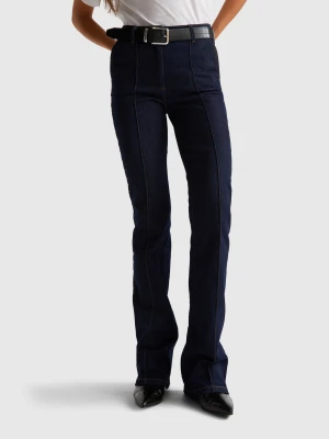 Benetton, Flare Fit Jeans, Size: 32, Dark Blue, Women United Colors of Benetton