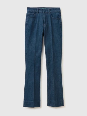 Benetton, Flare Fit Jeans, Size: 34, Dark Blue, Women United Colors of Benetton