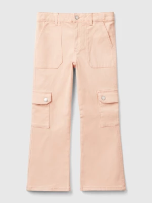 Benetton, Flared Cargo Trousers, size 3XL, Soft Pink, Kids United Colors of Benetton