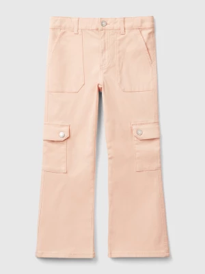 Benetton, Flared Cargo Trousers, size L, Soft Pink, Kids United Colors of Benetton